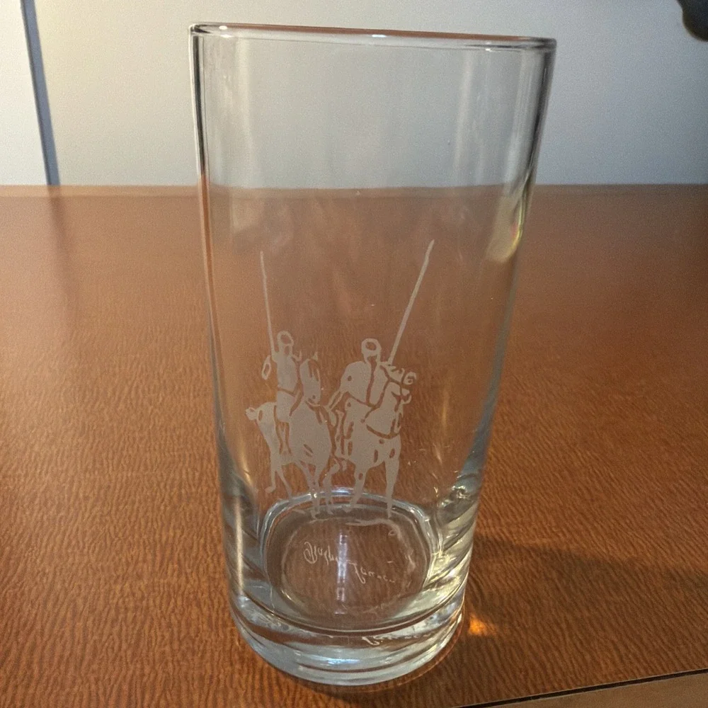 Ralph Lauren Polo Scene Glass Tumbler Single Glass 6